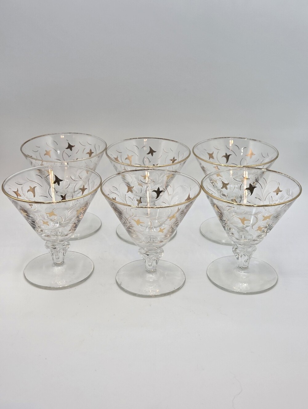 Vintage Libbey Royal Fern Footed Champagne Tall Sherbet
